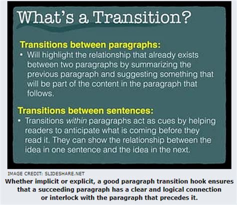 how to make a transition paragraph