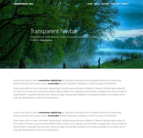 how to make a transparent navigation bar in html and css