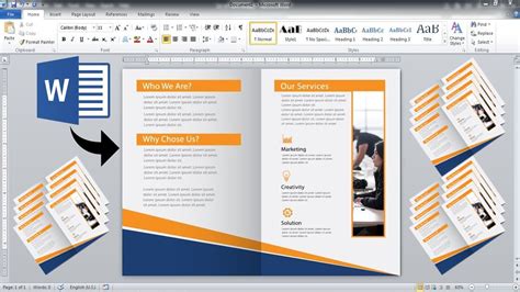 how to make a two fold brochure in microsoft word