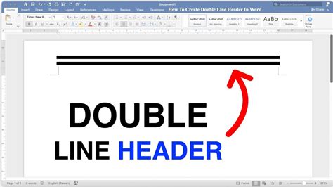how to make a two line heading in word