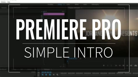 how to make a video intro in premiere pro