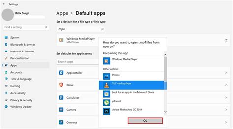 how to make a video player default on windows 11