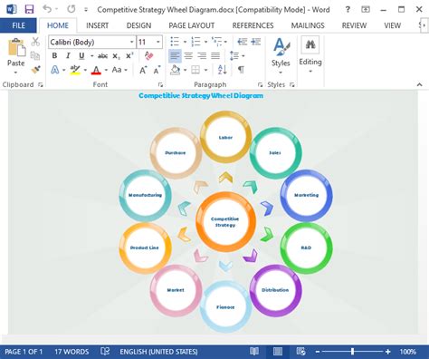 how to make a wheel in word