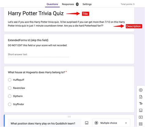 how to make a which character are you quiz on google forms