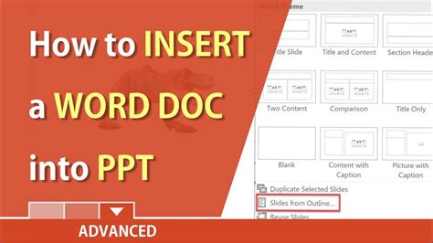 how to make a word document into a slideshow