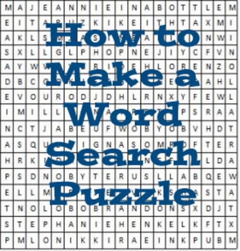 how to make a word puzzle in word