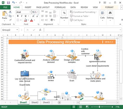 how to make a workflow diagram in excel