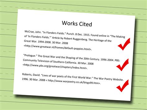 how to make a works cited page on word