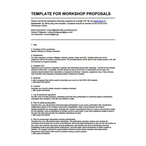 how to make a workshop proposal