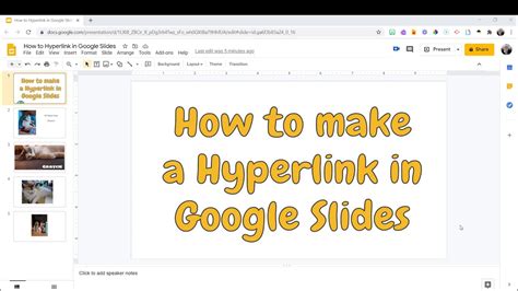 how to make a youtube link show up on google slides