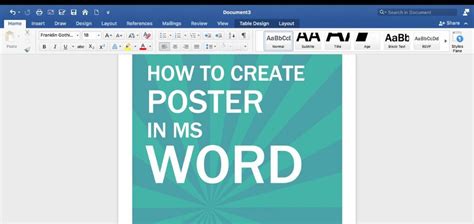 how to make a3 poster in word