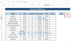 how to make absolute reference in excel for multiple cells