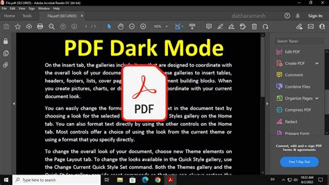 how to make adobe pdf reader dark mode