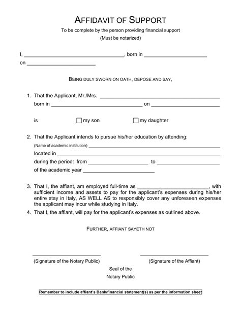 how to make affidavit of support canada visa