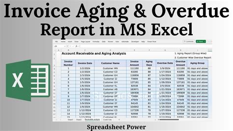 how to make aging report in excel