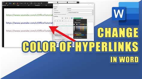 how to make all hyperlinks the same color in word