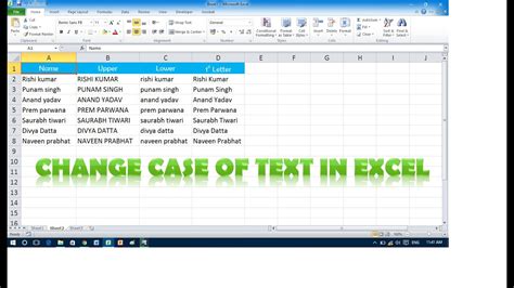 how to make all text small caps in excel