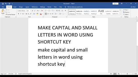 how to make all words capital in excel shortcut key