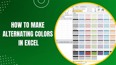 how to make alternating colors in excel