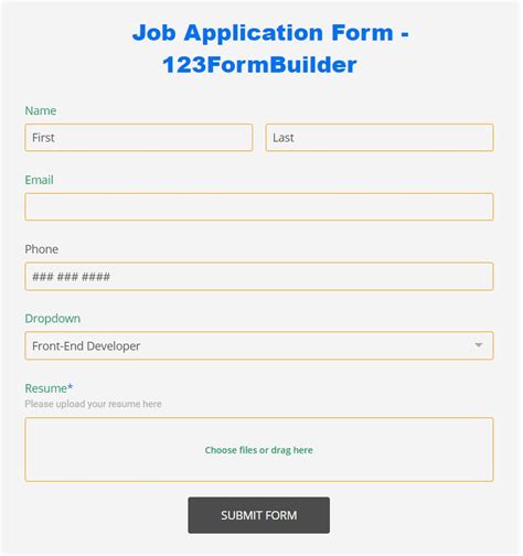 how to make an application form