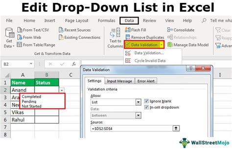 how to make an editable drop down list in excel