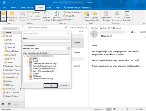 how to make an email folder on iphone