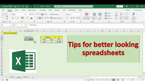 how to make an excel file look professional