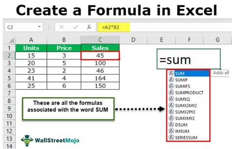 how to make an excel formula