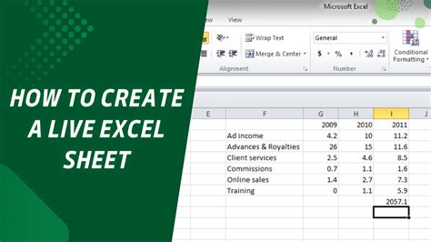 how to make an excel sheet a live file