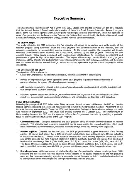 how to make an executive summary for a case study