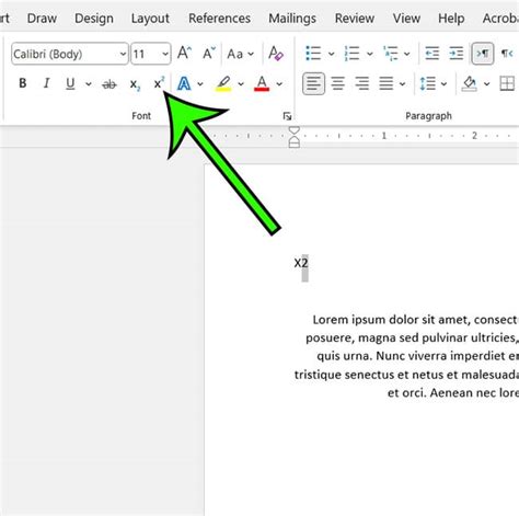 how to make an exponent in word on mac