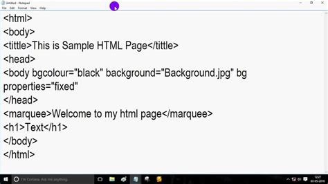 how to make an html file in notepad