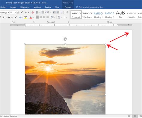 how to make an image fit a word document