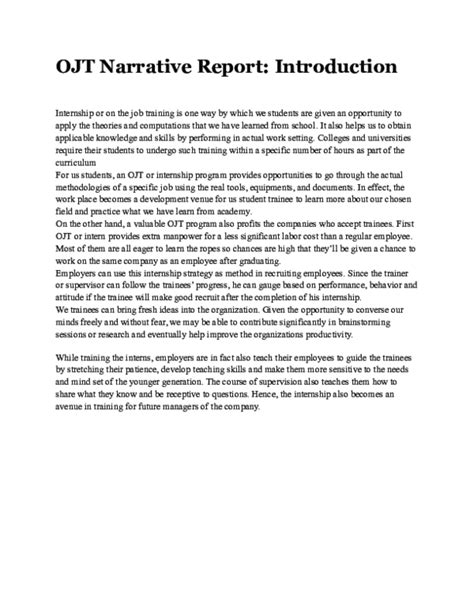 how to make an introduction for narrative report