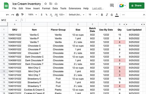 how to make an inventory sheet on google sheets