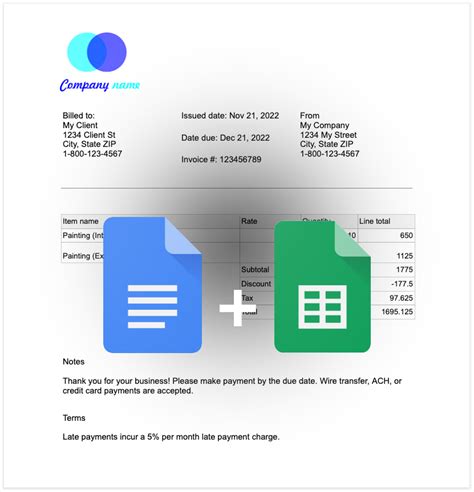 how to make an invoice using google docs