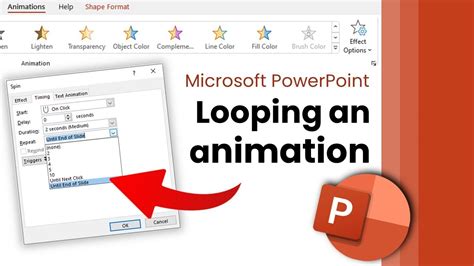 how to make animation in powerpoint loop