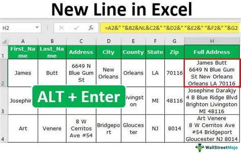 how to make another line in an excel cell