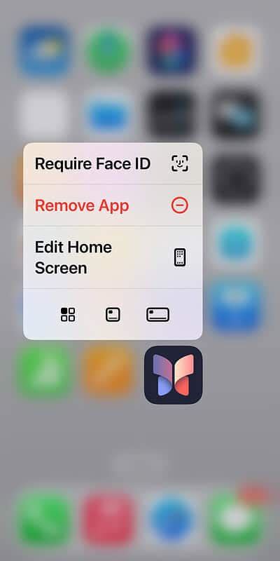 how to make apps not require face id