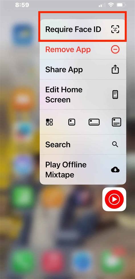 how to make apps require face id on iphone