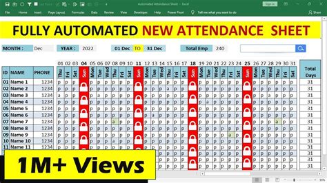 how to make attendance sheet format in excel