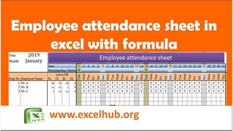 how to make attendance sheet in excel with formula