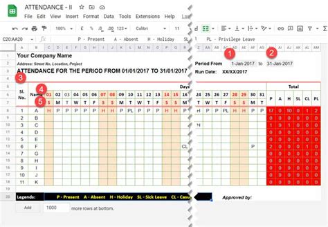how to make attendance sheet in google sheets