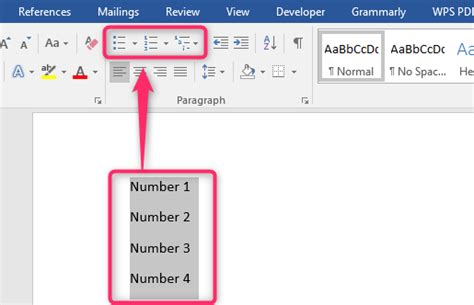 how to make auto number in word