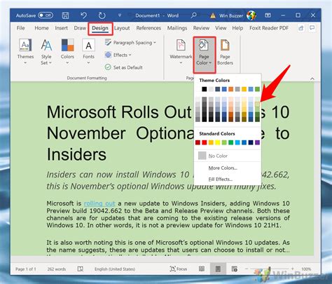 how to make background color in word