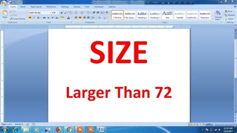 how to make big text in word