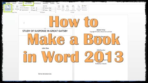 how to make book in word 2013