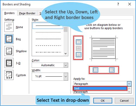how to make border around text in word