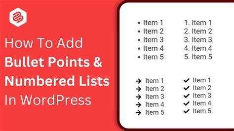 how to make bullets in wordpress