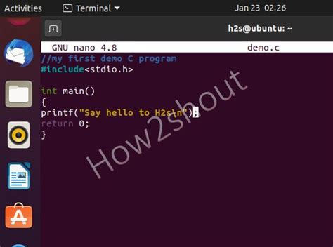 how to make c file in linux terminal